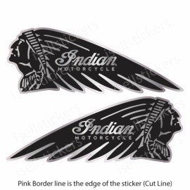 isellstickers BM-12084 Reflective Indian Motorcycle Bonnet Safety Bike Helmet Decal Sticker - Black