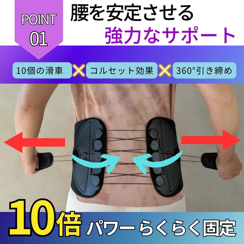 リラサポ 腰 サポーター コルセット ベルト【理学療法士が企画・販売】 正規品 姿勢 骨盤 サポート 男性用