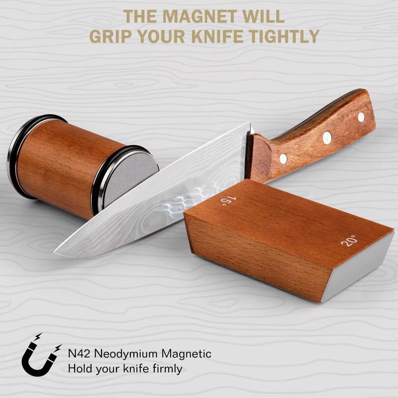 Professional Knife Sharpener Set with Diamond & Ceramic Grinding Discs,