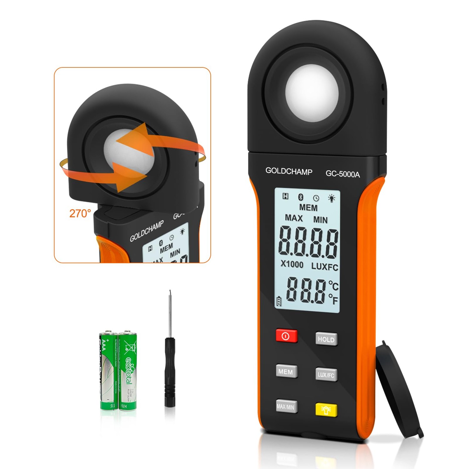 Digital Light Meter, Photometer, Integrated Thermometer & Illuminometer ...