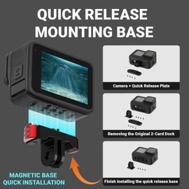 Higatful Magnetische Verriegelung für GoPro, mit Metallboden, Ersatzsitz, kompatibel mit GoPro Hero 13, 12, 11, 10, 9, 8 Action-Kamera