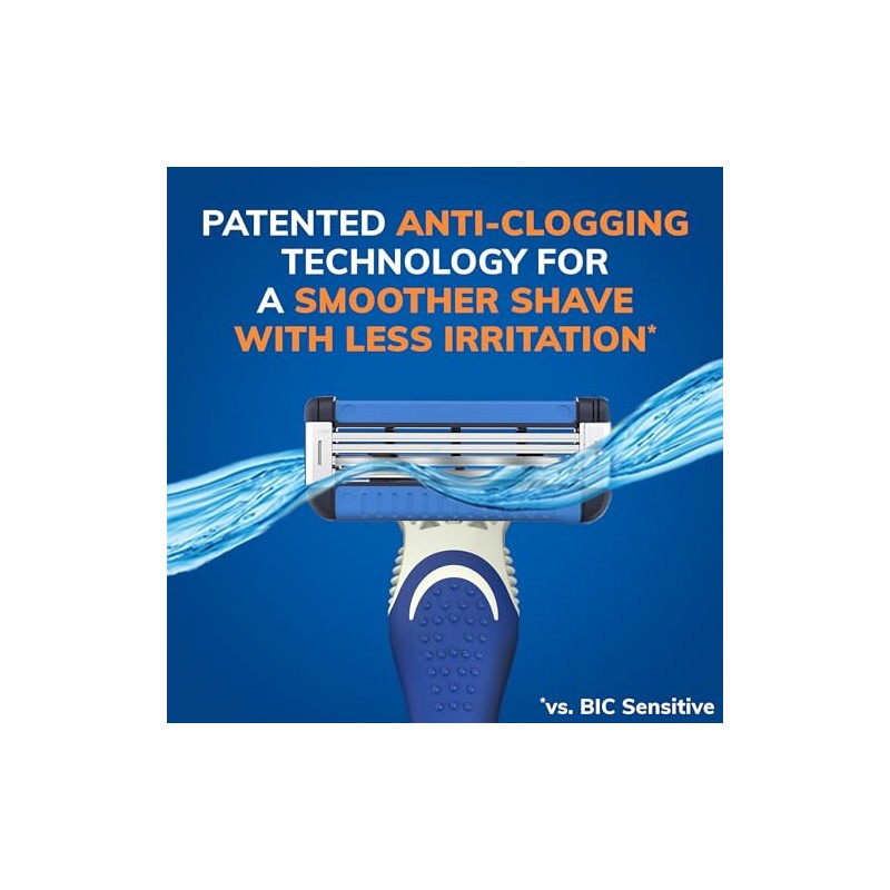 BIC EasyRinse Anti-Clogging Men's Disposable Razors for a Smoother Shave