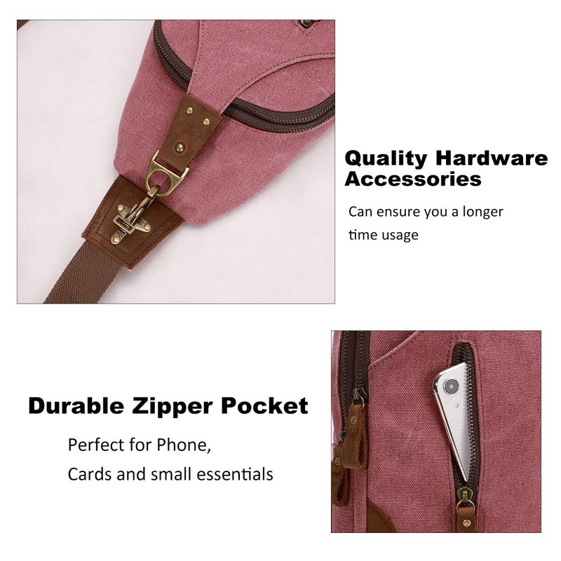 KL928 Canvas Sling Bag Crossbody Backpack Shoulder Casual Rucksack for