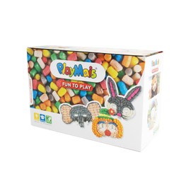 PlayMais FUN TO PLAY MASKS construction toy for 3+ year old kids | craft kit with 500 colored, instruction & 6 cardboard masks to decorate | stimulates creativity & motor skills | natural toy