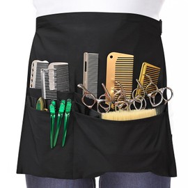 Hairdressing Apron Hairdresser Apron Waist Salon Aprons with 5 Pockets & Adjustable Buckle Waist Belt