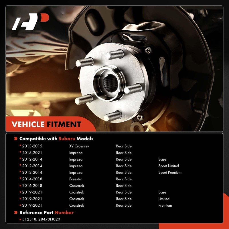 A-Premium 2 x Rear Wheel Bearing and Hub Assembly with
