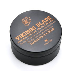 VIKINGS BLADE Luxury Shaving Cream, Sandalwood & Western Red Cedar, Silky Buttery Smooth, Surfactant Base. Refreshing, Clean, Close, FOAMING Shave Cre