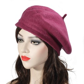 ZLYC Women's Classic French Artist’s Beret - mauve