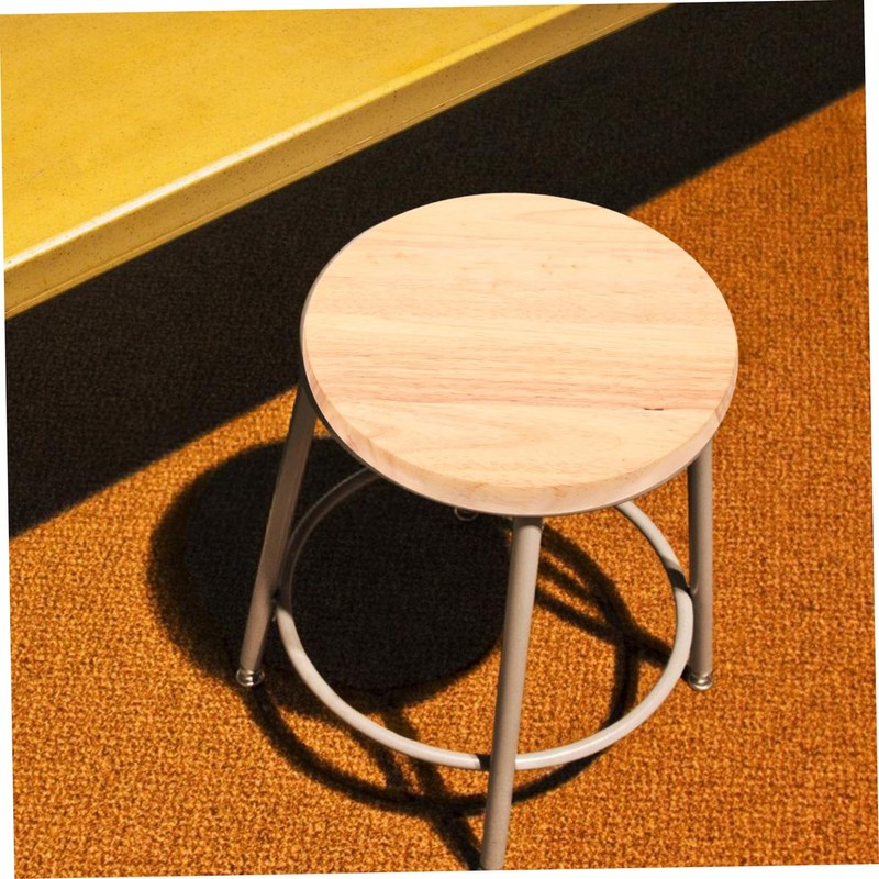 KONTONTY Round Wooden Stool Seat Replacement Sturdy Rubberwood Top for