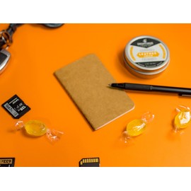 Olpr. Cuaderno de bolsillo, paquete de 2 mini diarios de tapa blanda de 2.5 x 4 pulgadas, cuaderno kraft café, extrachico, bloc de notas para hombres, mujeres, niños, viajeros, autor, 54 páginas