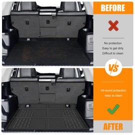 Utiiy Cargo Liner Fit for 2010-2024 Toyota 4Runner 5-Seater Cargo Mat TPE Trunk Mat All Weather Trunk Floor Liner for Toyota 4Runner(Fit W/O Sliding Cargo Deck, Not Fit 3rd Seat 4Runner)