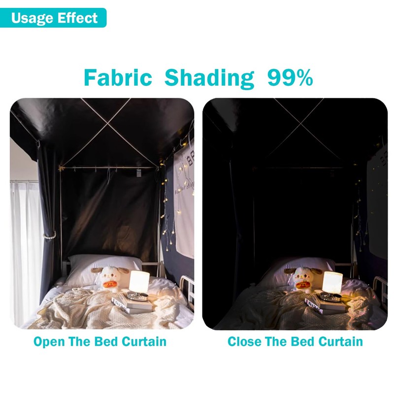 NKM Blackout bunk Bed Curtains with Canopy Bed Frame,bunk Bed