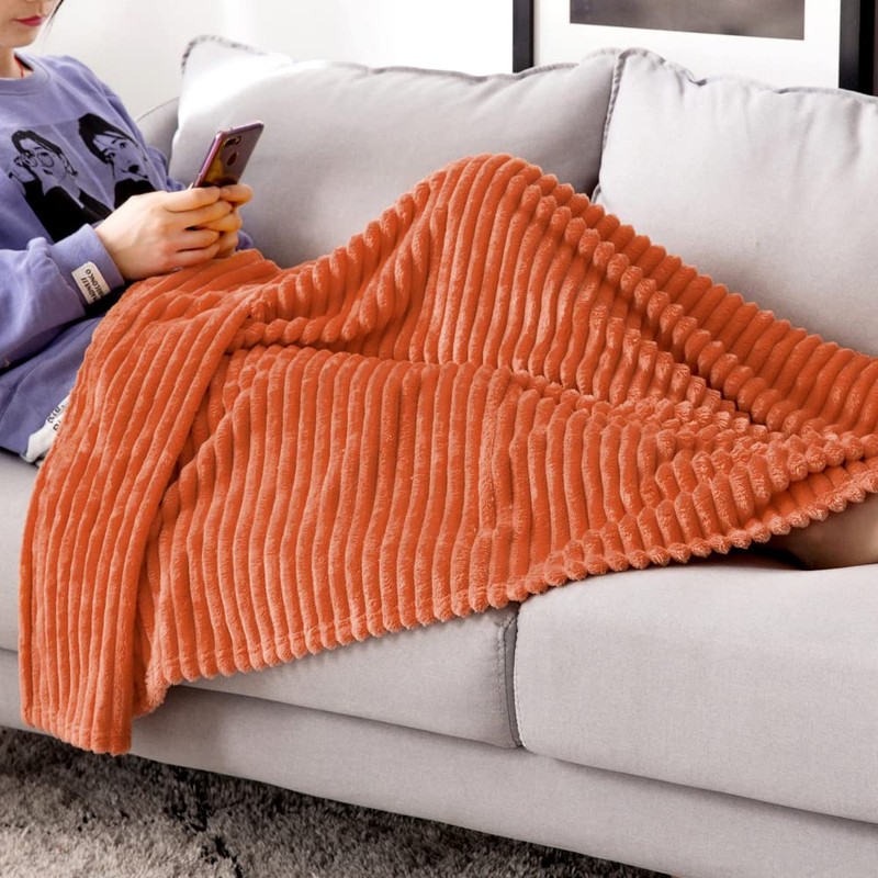 MIULEE Cuddly Fleece Blanket, Flannel Blanket, Plain Blankets, Couch Blanket,