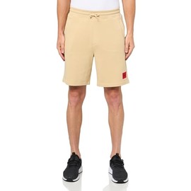 HUGO Men's Square Logo Pull on Jersey Shorts, Mojave Dessert, XX-Large