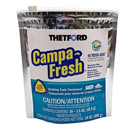 Thetford Campa-Fresh Ocean Breeze Scent RV Holding Tank Treatment, Formaldehyde Free, Waste Digester, Septic Tank Safe, 16 Count Toss-Ins (96698)
