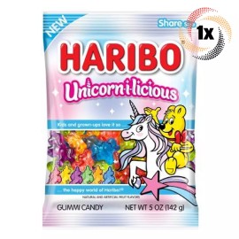 HARIBO 1x Bag Haribo Unicorn-I-Licious Unicorn Shaped Fruit Flavored Gummi Candy | 5oz