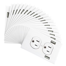 HOMSFOU 20pcs Simulation Socket Stickers Power Socket Stickers Outlet Plugs Party Supplies Funny Stickers Outlet Receptacle Stickers Funny Vinyl White