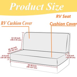 Eysbiy Motorhome Sofa Cover, 2 Pieces (1 Set) Caravan Sofa Seat Cushion Cover Stretch Jacquard RV Seat Covers Camper Loveseat Sofa Furniture Protector Washable Cushion Protective Covers for Trailers