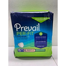 Prevail PACK OF 15 PREVAIL PER-FIT UNISEX ADULT DAILY BRIEFS XL 59"-64" MAX PLUS ABSORB