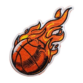 3.5" Basketball Iron On Patch | Decorative Embroidered Sports Basketball Ball Applique Iron On/Sew On Patches for Clothing, Hats, Clothes, Backpacks, Holes, Jackets