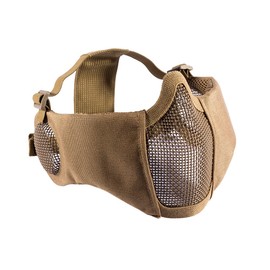 OneTigris Airsoft Mask Foldable Half Mesh Face Mask Face Protection with Ear Protection (Khaki)