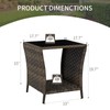 AIIT Rattan Patio Side Table - Outdoor Wicker Coffee Table