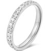 Jude Jewelers 3mm Stainless Steel Cubic Zircon Filled Stackable Eternity