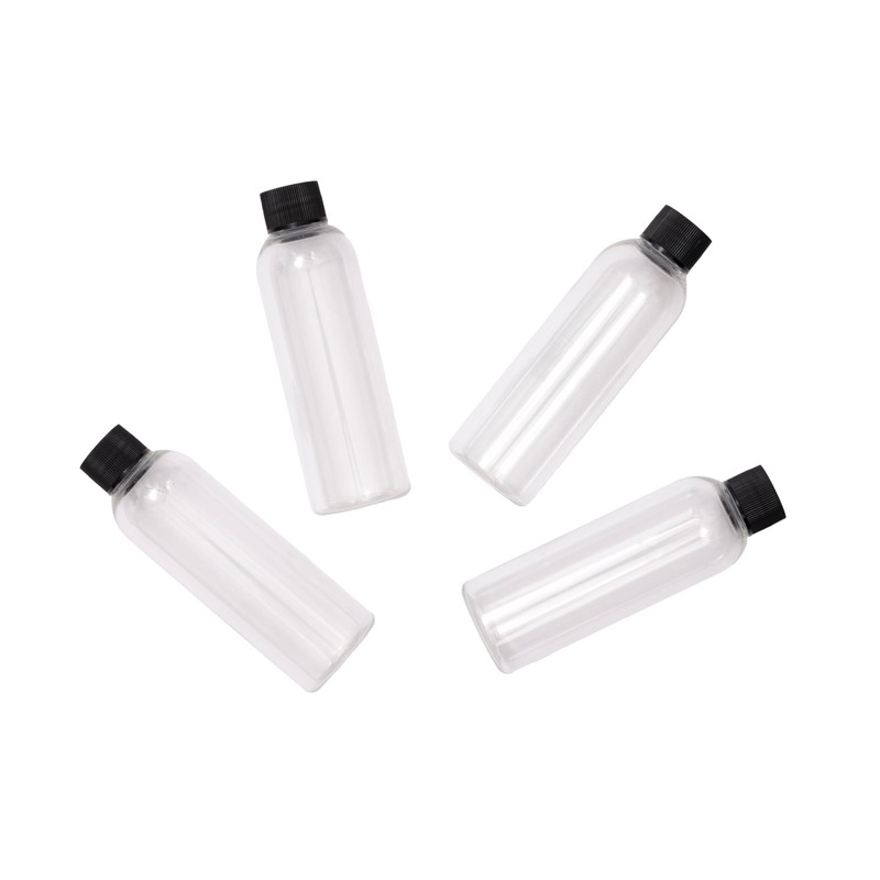 SEB Enterprises 100ml Travel Bottles with Black Screw Lids Pack