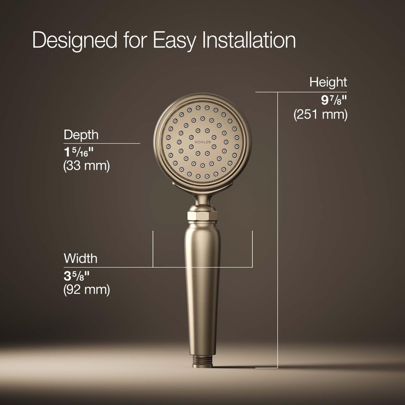 Kohler Artifacts 72776-G-BV Vibrated Brushed Bronze Hand Shower Head