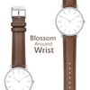 WOCCI 22mm Flower Watch Band for Women, Genuine Leather, Quick