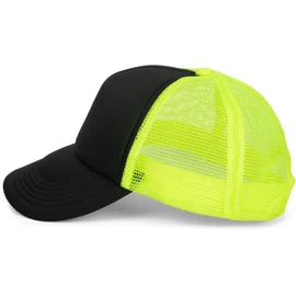 stylebreaker 04023007 5 Panel Mesh Trucker Baseball Cap Adjustable Unisex - Black / neon yellow