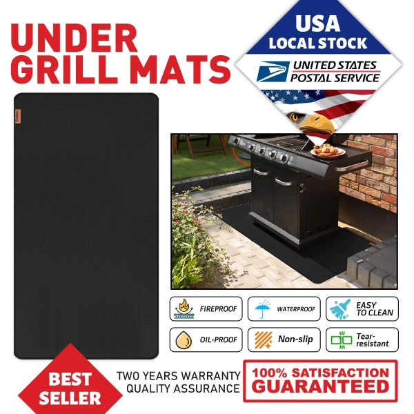 Modigt 90X48 Inches Large Size Under Grill Mats Outdoor Smoker