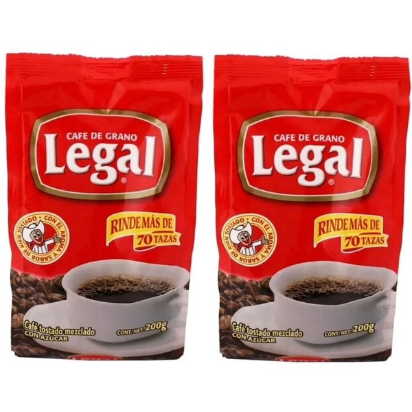 2X CAFE LEGAL MEXICANO MOLIDO Y MEZCLADO/ MEXICAN COFFEE 200G EACH BAG