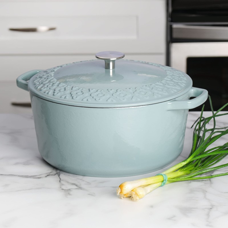 Spice by Tia Mowry Savory Saffron 6Qt Cast Iron Dutch