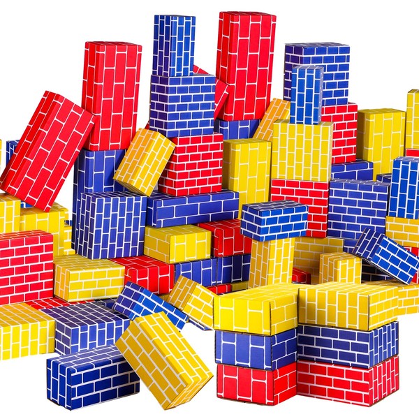 Junkin 80 Pack Jumbo Cardboard Building Blocks for Kids Large