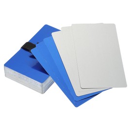 PATIKIL Metal Business Card 0.21mm Thick 3.4x2.1 Inch, 70 Pcs Anodized Aluminum Blank Laser Engraving Cards with Cable Ties for Multipurpose House Office, Dark Blue/Silver