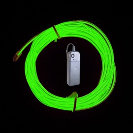 AoDowKate El Wire, electroluminiscencia de flash de neón verde de 3 m, alambre de corte, diseño de bricolaje, decoración de fiesta navideña