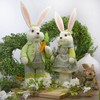 Northlight 20" White and Green Standing Girl Rabbit Easter Figure