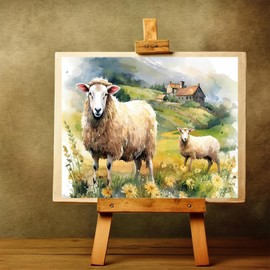 XTXGERL DIY Paint by Number Sheep Paint by Numbers for Adults Goat Farm Animal Adult Paint by Numbers Kits on Canvas Paint by Number for Adults Beginner 16x20in