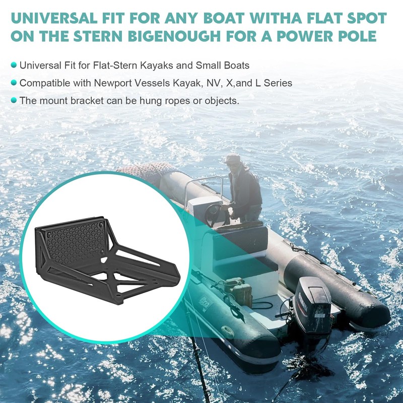 Universal Transom Trolling Motor Mount for Kayaks,Heavy Duty Marine-Grade