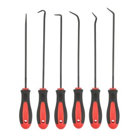 ROTATION Extra Long Precision Hook and Pick Set, 6-Piece Set, Chrome Vanadium Steel Shaft, for Remove Hoses and Gaskets, Auto and Electronics Maintenance Tools