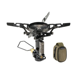 CAMPINGMOON Canister Top Stove Portable Compact Foldable w/Micro Regulator w/4Flex w/igniter XD-2F (Year of the Snake Limited Black Edition)