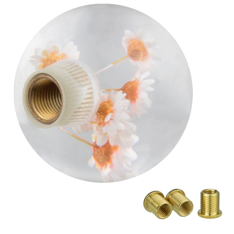Lunsom Flower Shift Knob, Gear Stick Shifter Knob Crystal Round