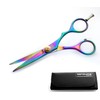 Titanium Hairdressing Scissors Offset Hairdressing Scissors, 14 cm, with Case