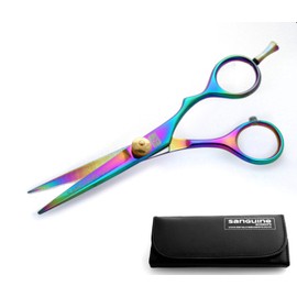 Titanium Hairdressing Scissors Offset Hairdressing Scissors, 14 cm, with Case