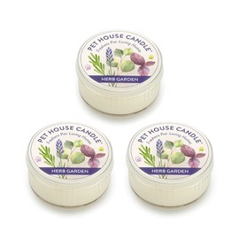 One Fur All Pet House Mini Candle - Herb Garden 3 Pack - Pet Odor Eliminator Mini Candle - Natural Wax Candle - Mini Candle Set - Pet-Friendly Non-Toxic Scented Candle