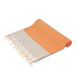 Turquoise Home Beach Towel XL Hammam Towel Sauna Towel Large 100 x 200 cm Lightweight Bath Towel Sauna Towel (Orange, 1)