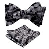 Alizeal Mens Classic Floral Pattern Self-tied Bow Tie and Handkerchief