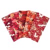 Cotton Fabric, Pack of 5 Red Japanese Style DIY Patchwork