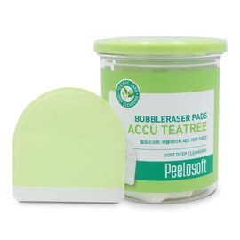 [Makeheal] Peelosoft Bubbleraser Pads Accu Tea Tree, Exfoliating Facial Pads, Facial Cleansing Pads, Makeup Remover Pads, Tea Tree Papain Enzymes BHA Pore Unclogging, Mediheal Skincare (Jar - 20 Pads)